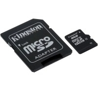 Карта памяти Kingston microSDHC 8 GB Class 4 с SD адаптером