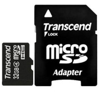 Карта памяти Transcend microSDHC 32 GB Class 4 с SD адаптером