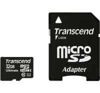 Карта памяти Transcend microSDHC 32GB Class 10 UHS-I UltimateX600 c адаптером